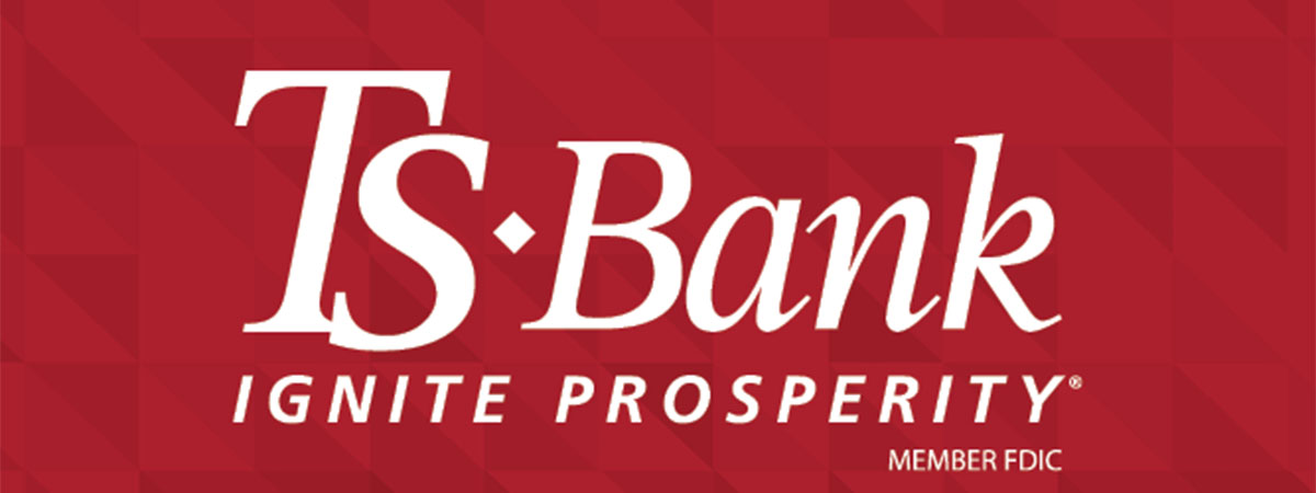 ts bank logo on red triangle background