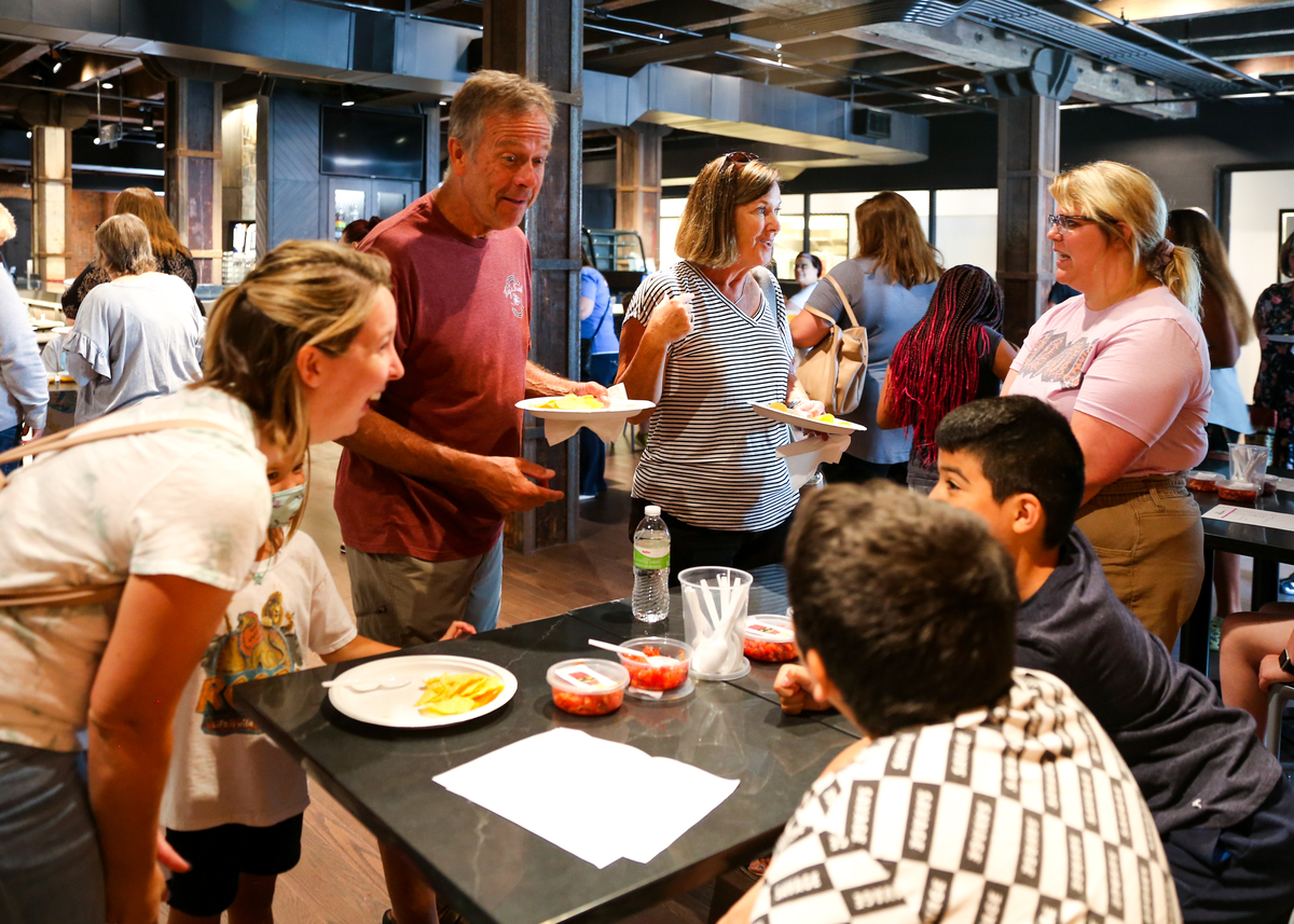 5th grade entrepreneur camp adults sampling salsa