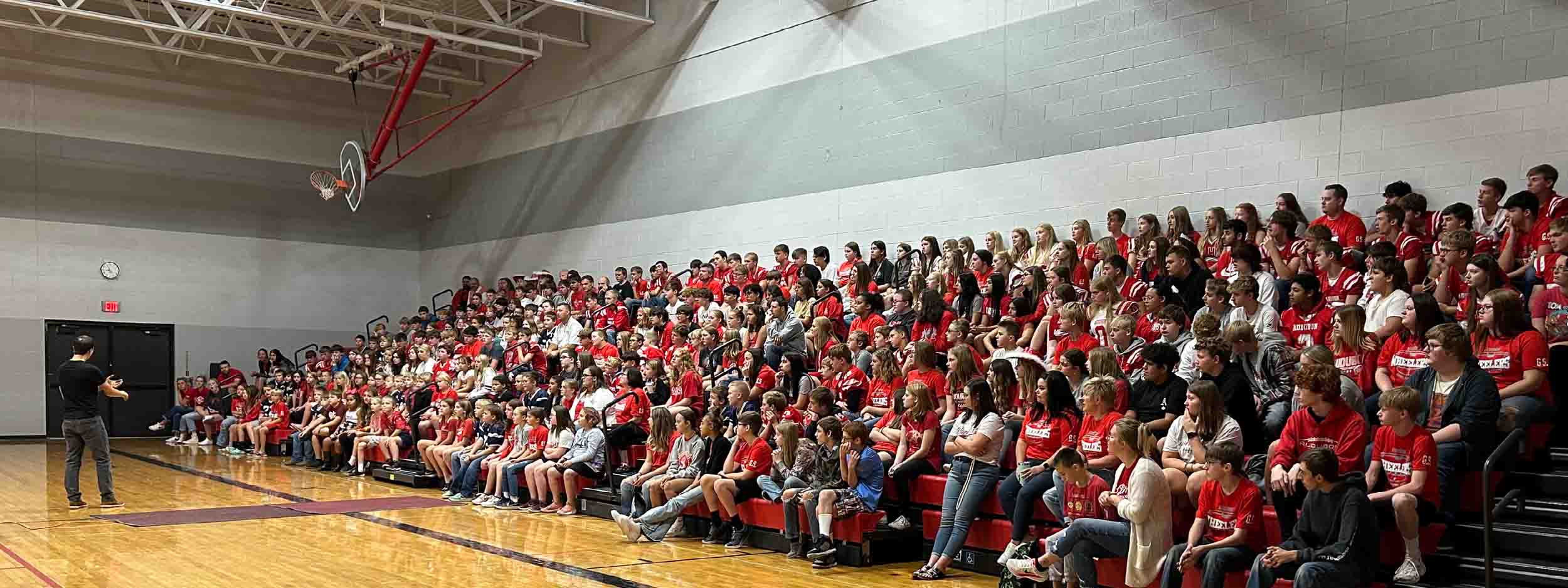 Brad speaking to students