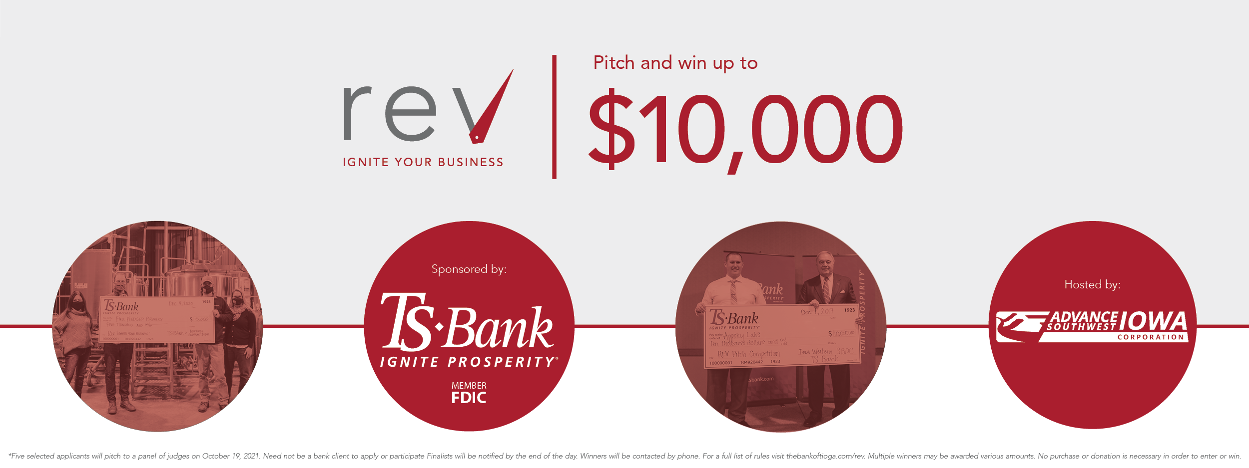 REV ignite your business, pitch and win up to $10,000. 