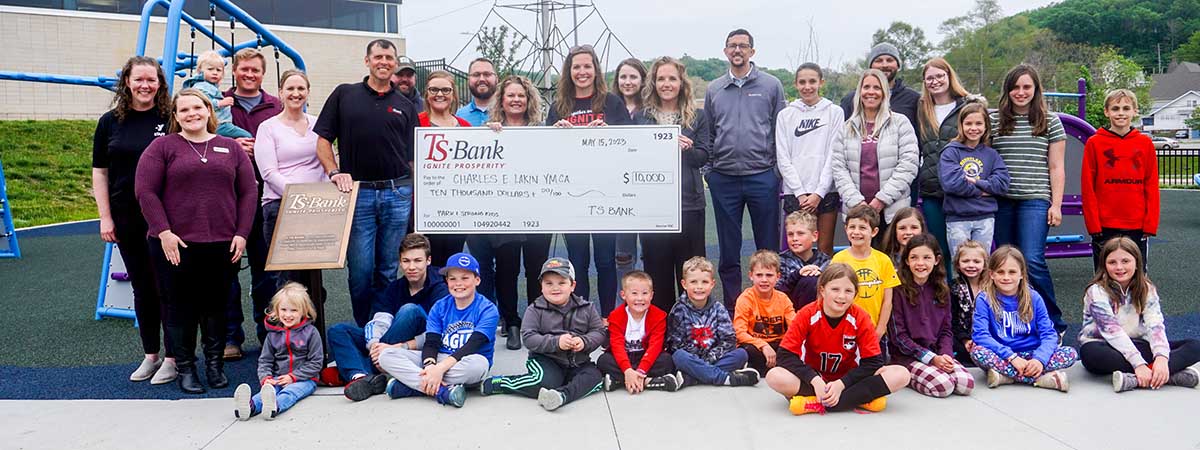 TS Bank gifts donation to Charles E. Lakin YMCA