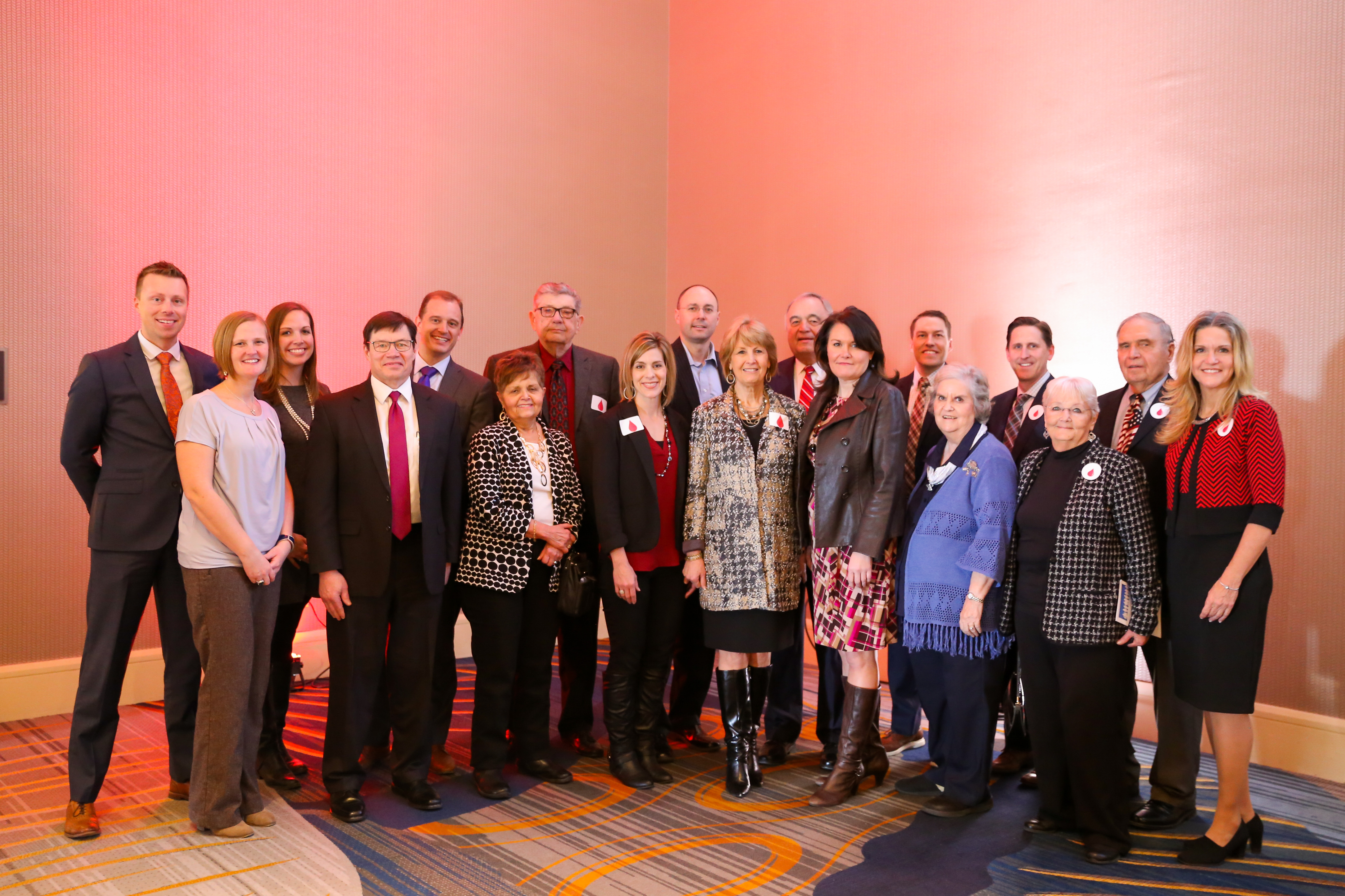 ts bank employees and guests at a banquet