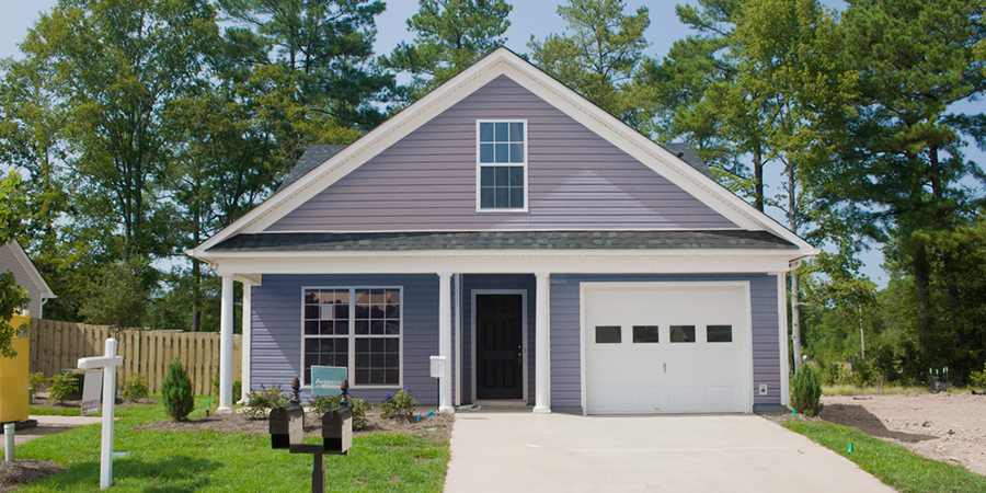 stock photo of a house in town