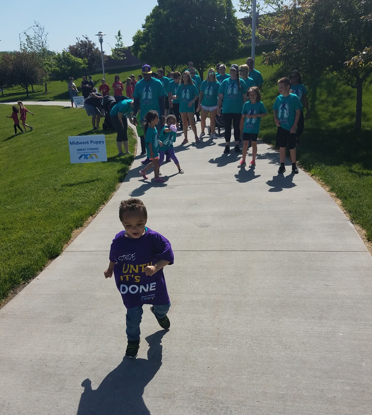 wesley running at wesley's warriors fundraiser