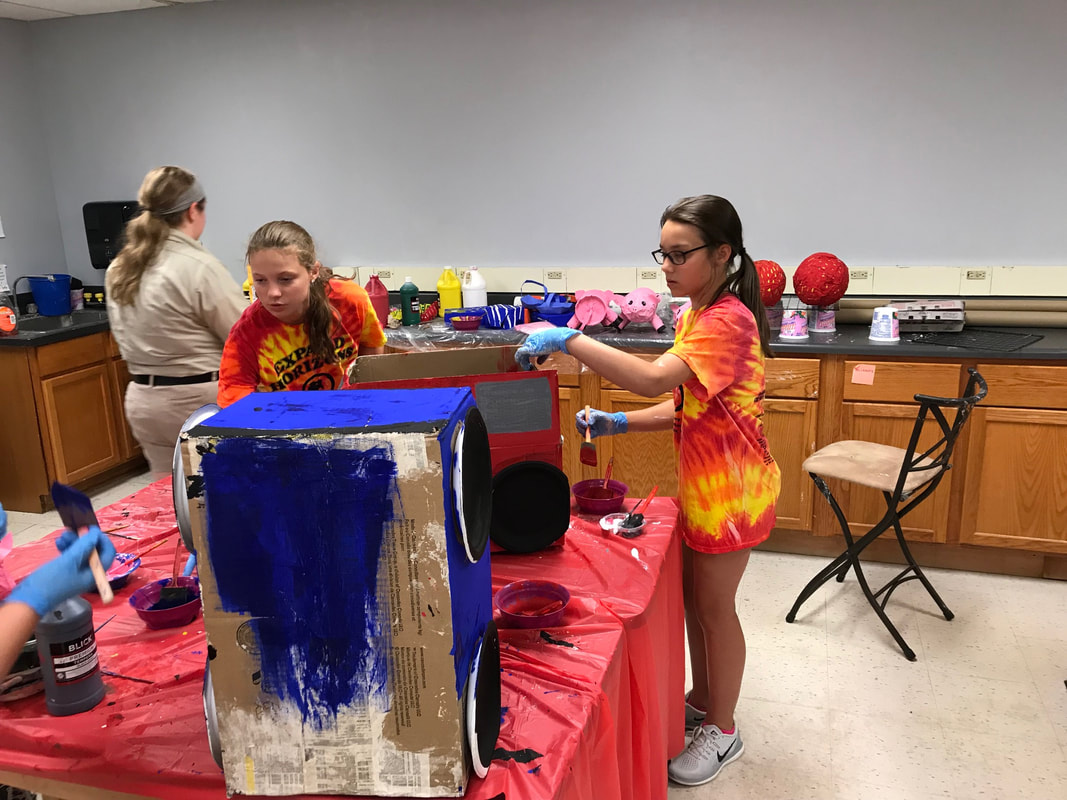 students working on a project in a classroom