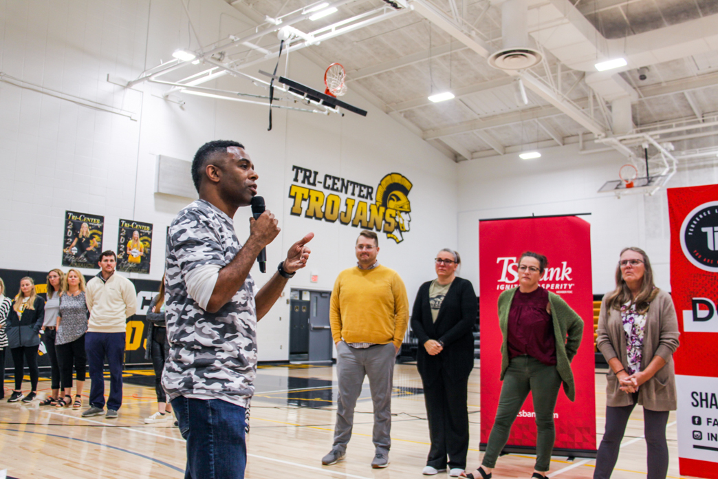 terrence talley speaking to students