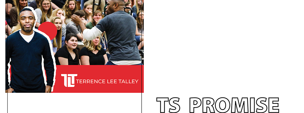 terrence talley headshot and ts promise logo