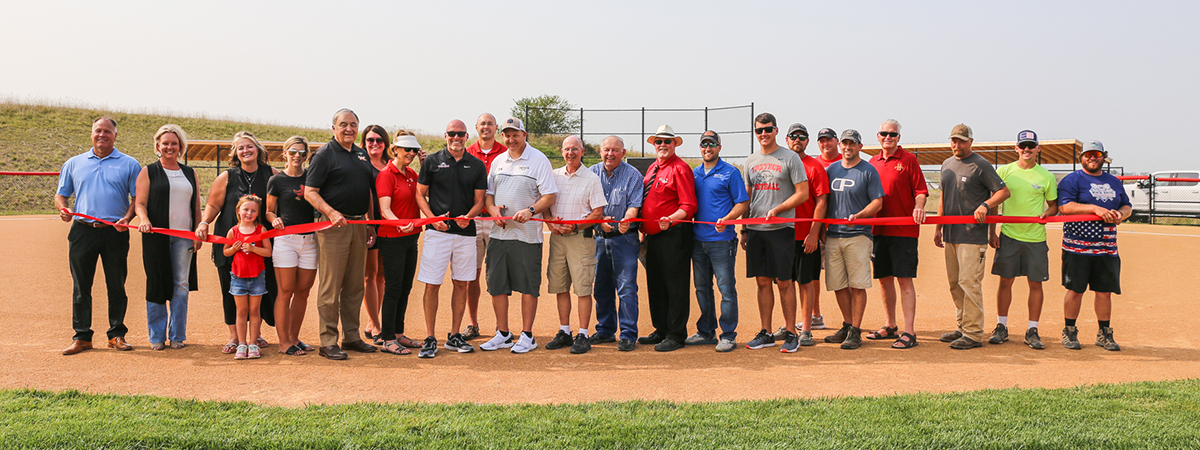 ribbon cutting at little league field in Treynor Iowa