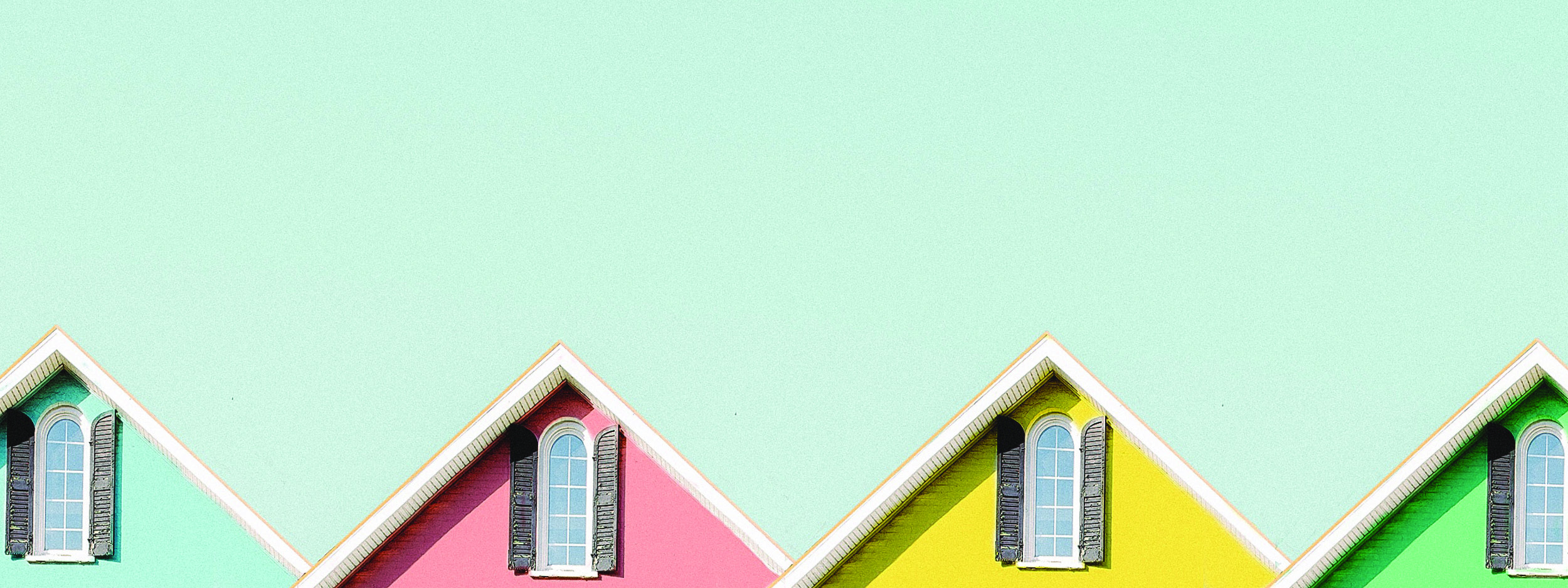 4 colorful houses in a row