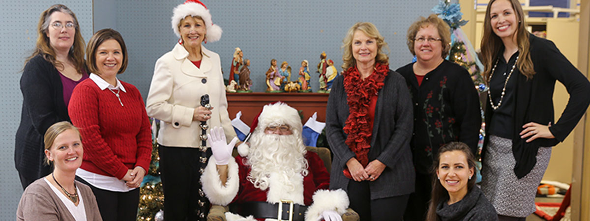 ts bank employees pose with santa claus at childrens sq