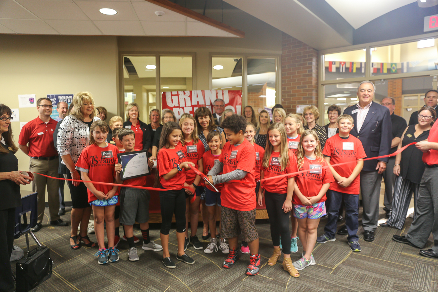 ribbon cutting at in-school branch