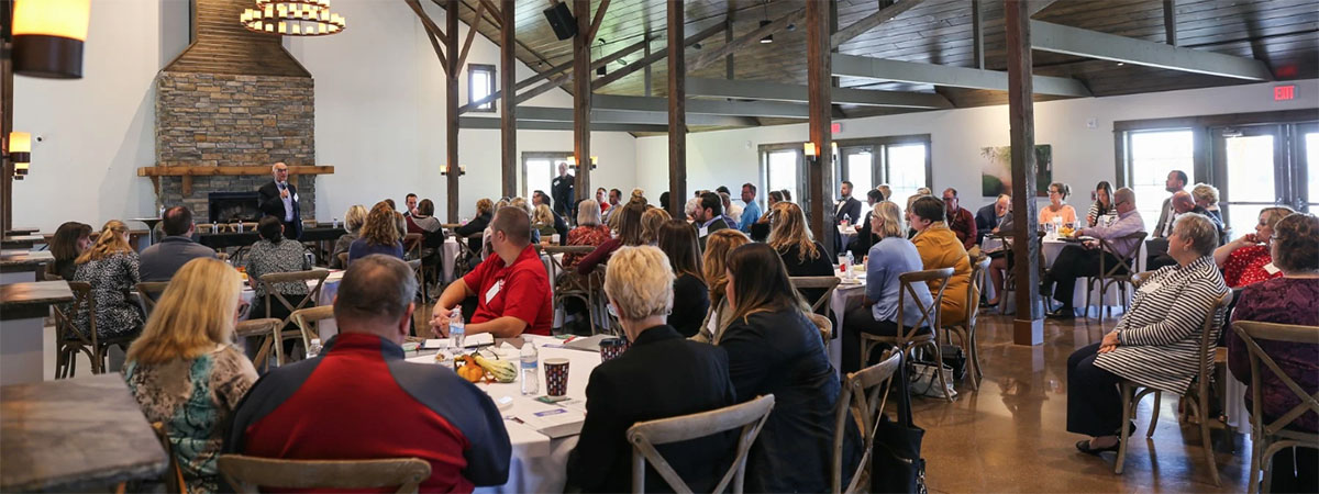 event attendees listening to a speaker in treynor, iowa