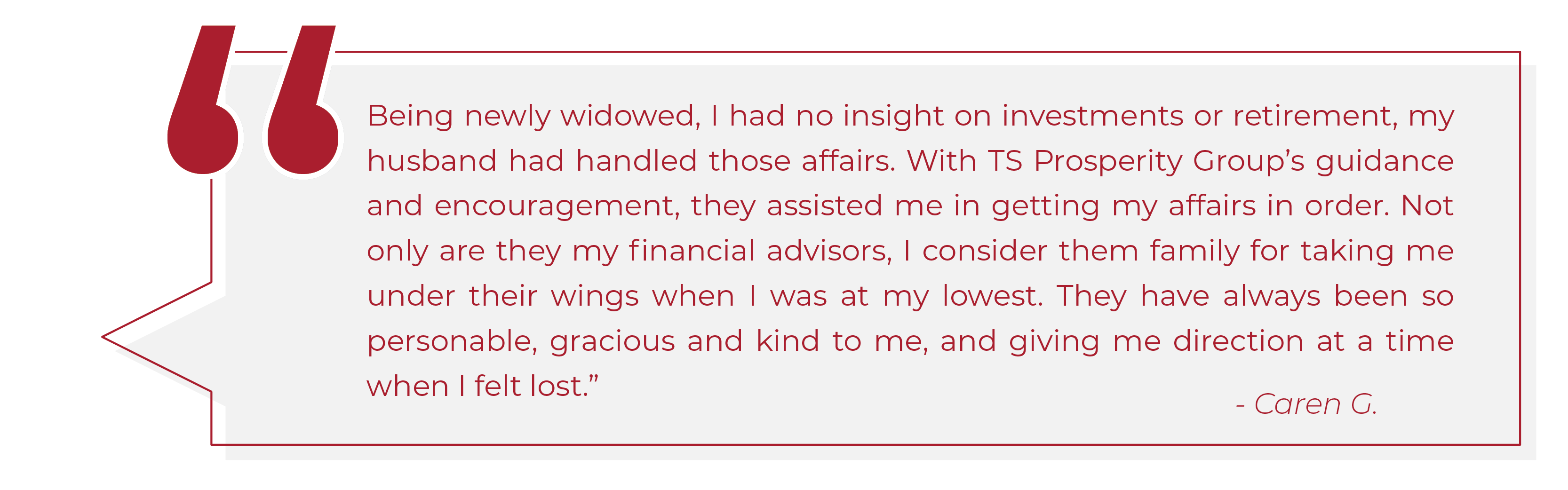 client testimonial for TS Prosperity Group