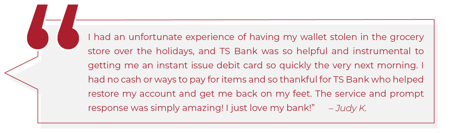 client quote about instant issue debit card