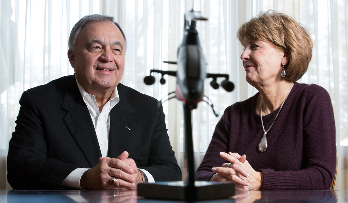 mick and judy guttau speaking during an interview